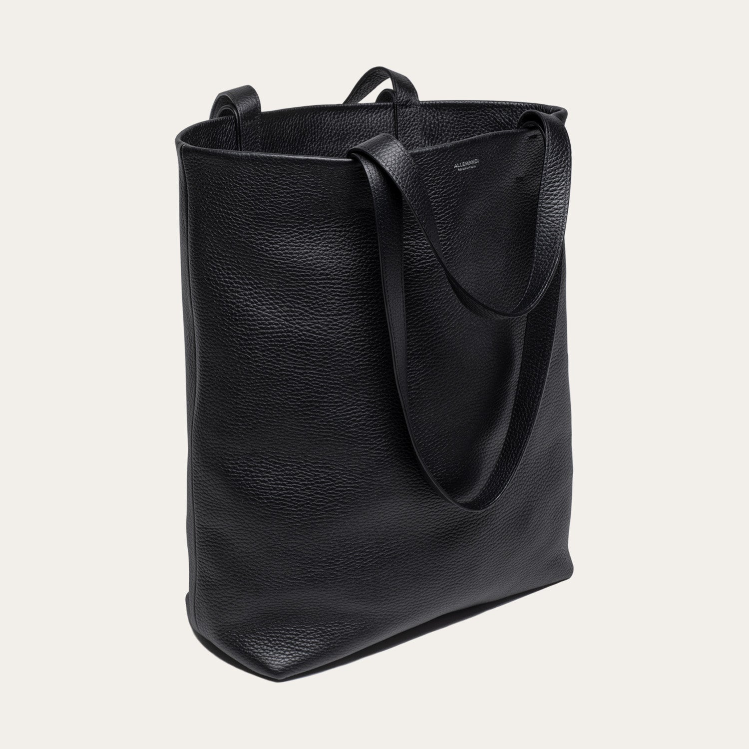 The tote bag - Ebony grained leather