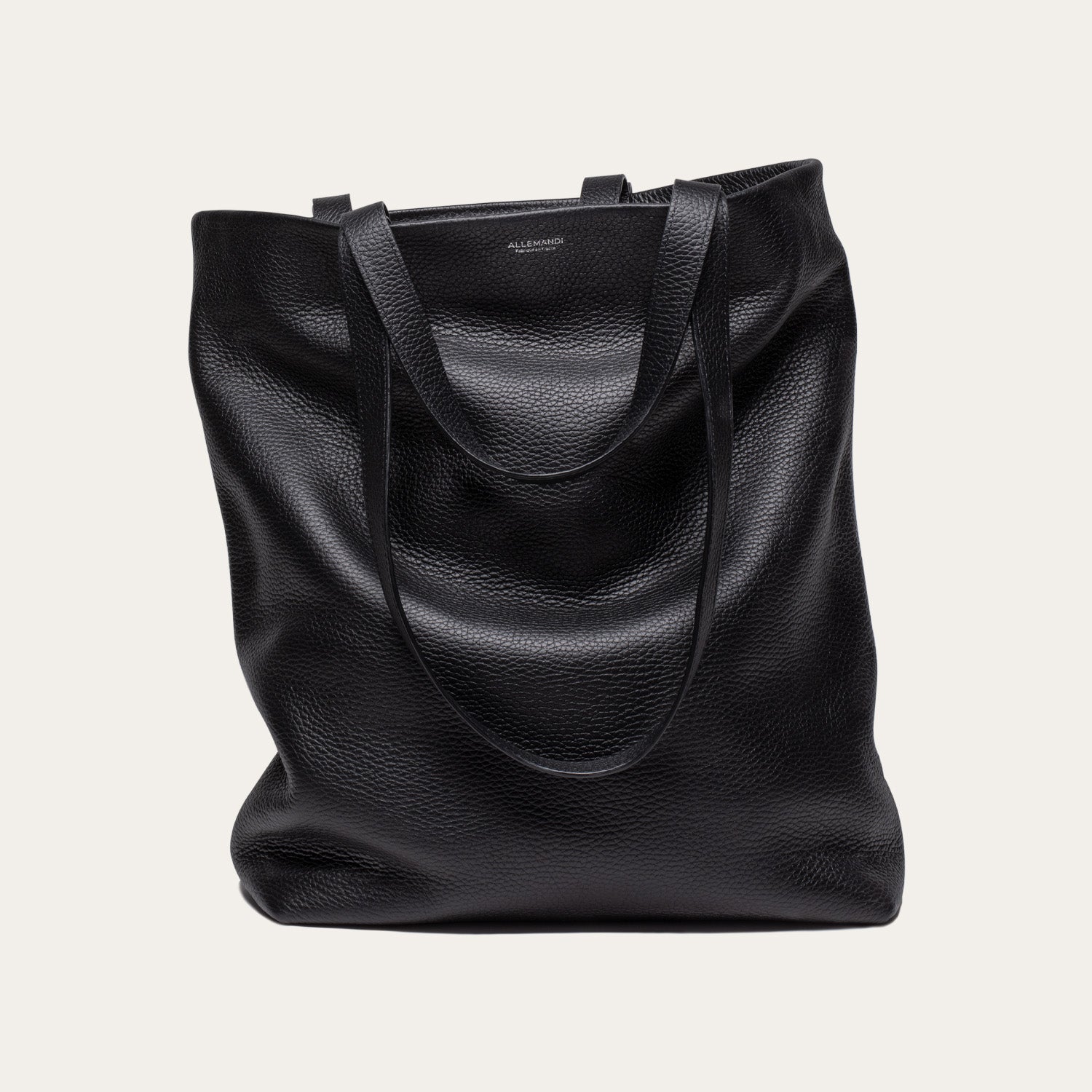 The tote bag - Ebony grained leather