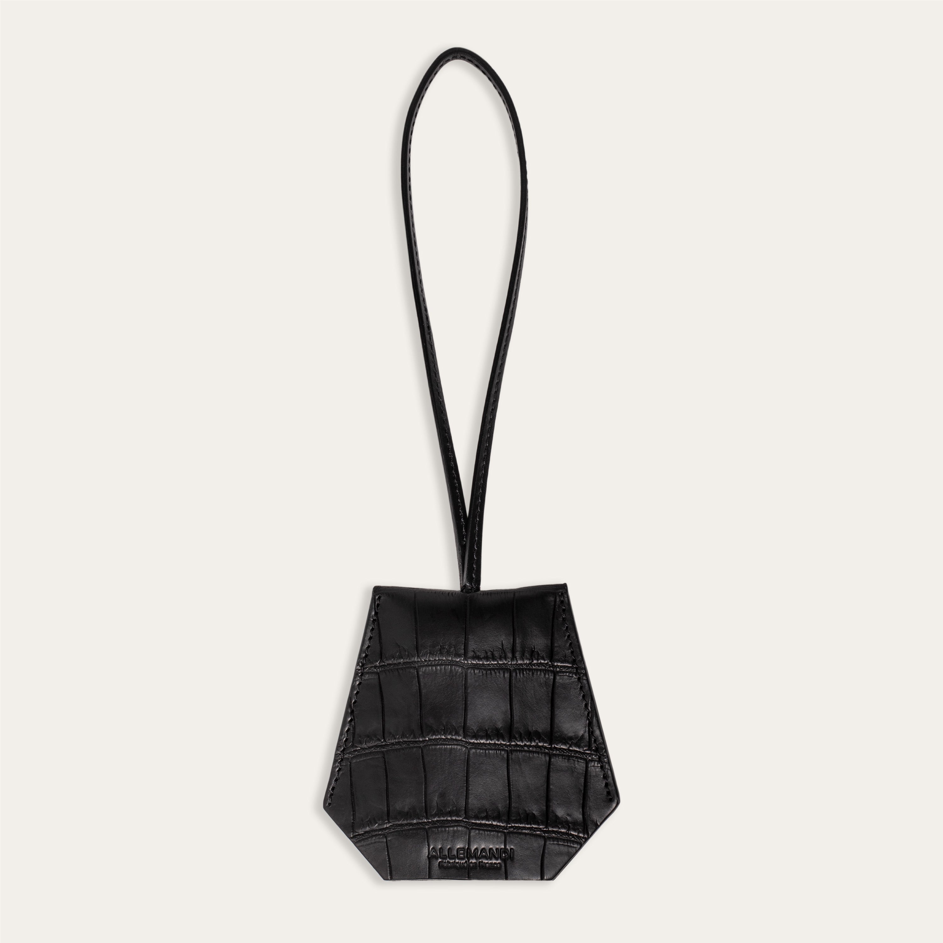 Porte-clés cloche 40 croco - Ébène Mat