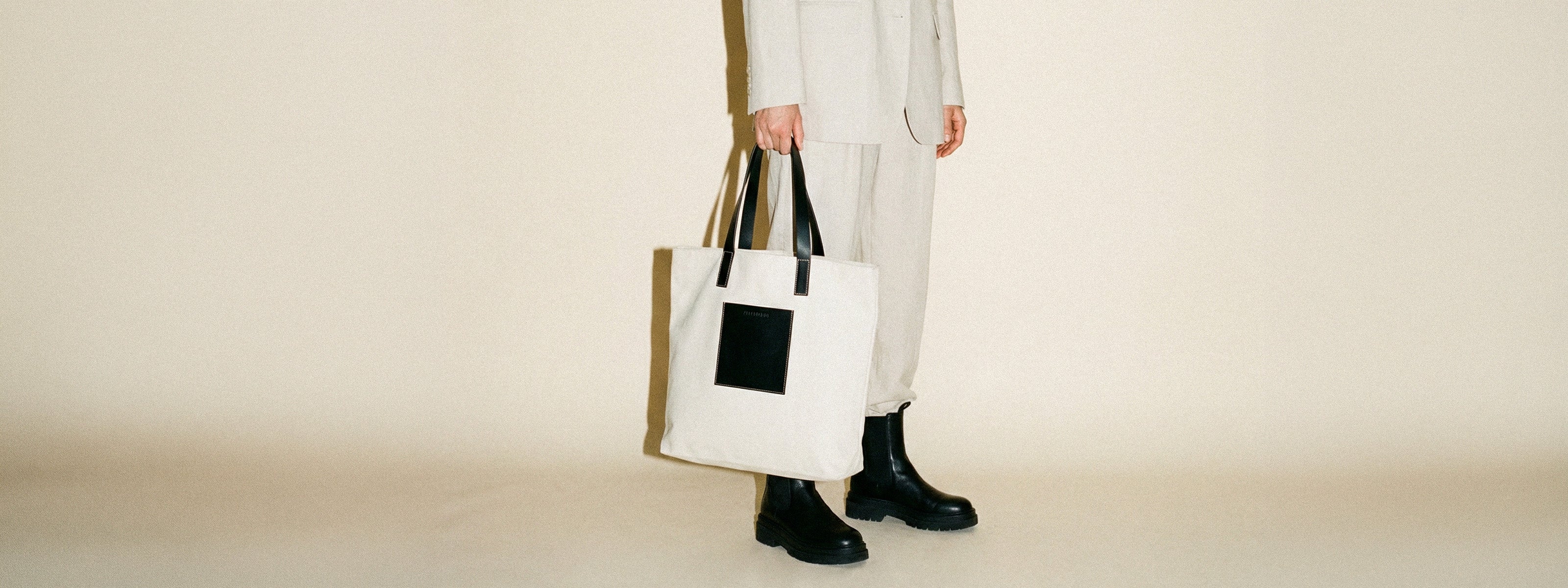 cabas en toile et cuir