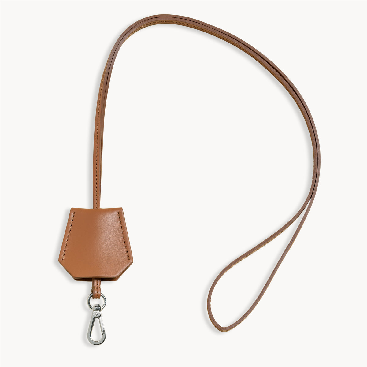 Cordon téléphone cloche en cuir marron ALLEMANDI, personnalisé avec des initiales en marquage à chaud