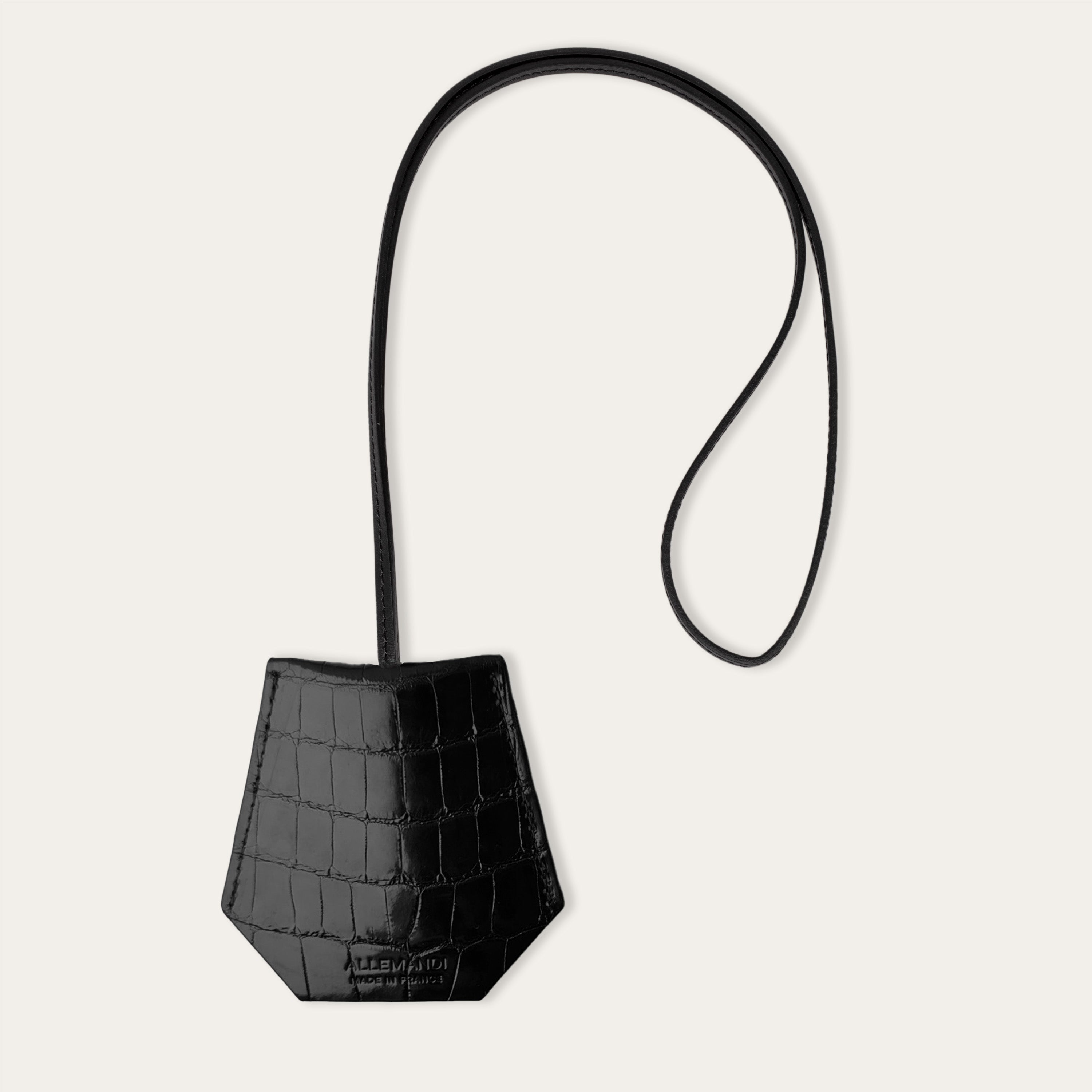 Porte-clés cloche croco - Ébène