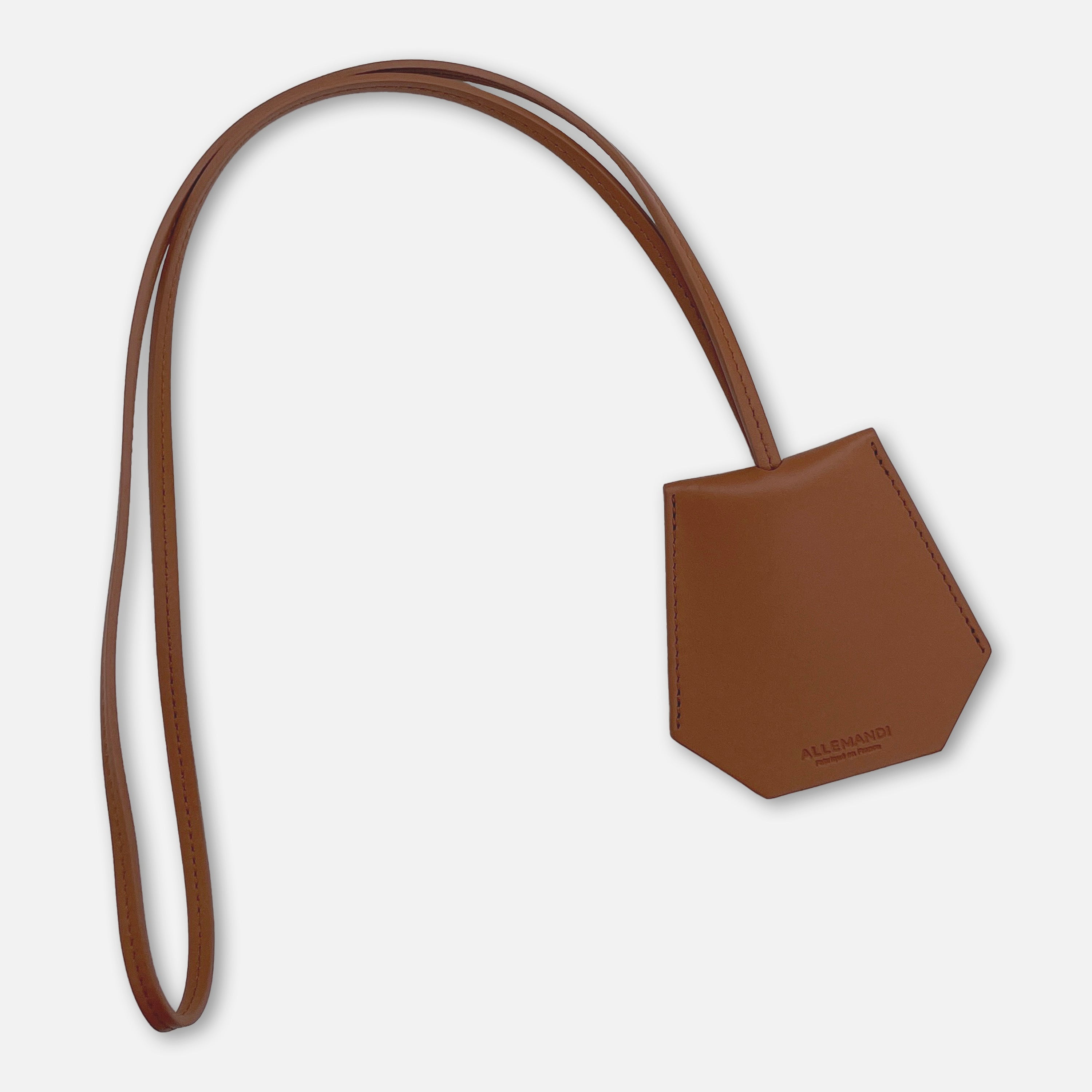 Porte-clés cloche en cuir marron, Fabriqué en France
